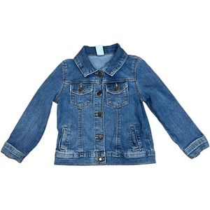Carters Girl Blue Denim Jacket Size 4T Button Up  Medium Pockets Collared